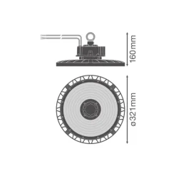 Ledvance LED Highbay Gen 5 Aluminium Svart 150W 26250lm 110D - 865 Dagsljus | IP66 - Dali Dimbar