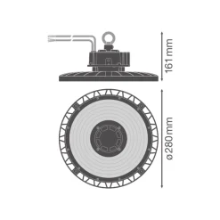 Ledvance LED Highbay Gen 5 Aluminium Svart 75W 13500lm 110D - 840 Kallvit | IP66 - 1-10V Dimbar