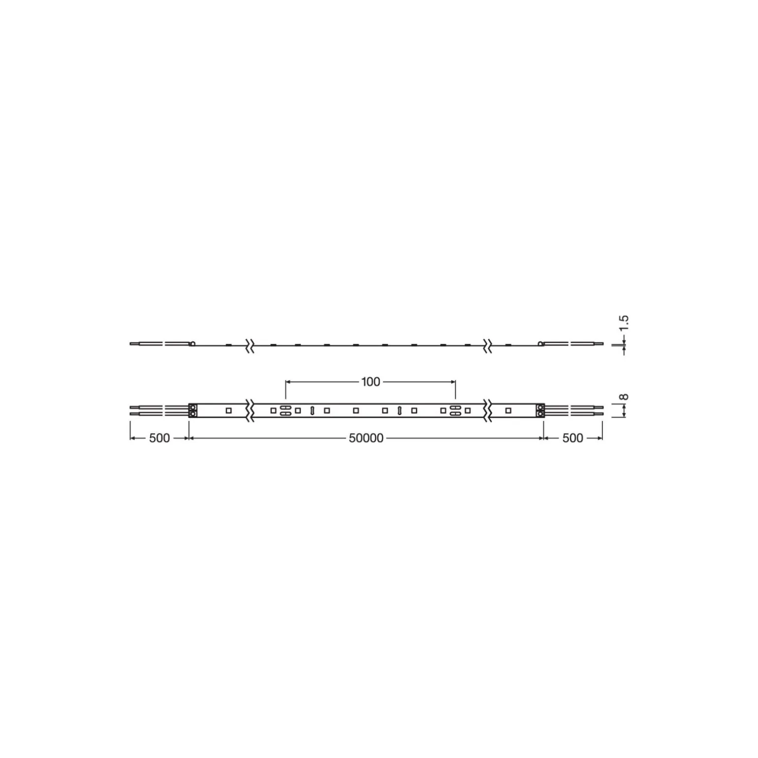 Ledvance LED-ljusslingor Value 1400 60W 6150lm 24v - 830 Varm Vit | 50M/8mm