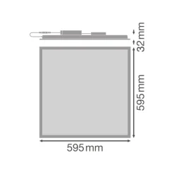 Ledvance LED Panel Comfort Aluminium Vit 33W 4320lm - 830 Varm Vit | 60x60cm - UGR < 19