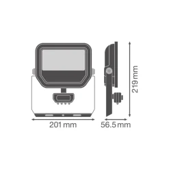 Ledvance LED Strålkastare Aluminium Vit 41W 5500lm 100D - 830 Varm Vit | IP65 - Rörelse- Och Ljussensor - Symmetrisk