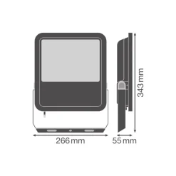 Ledvance LED Strålkastare Aluminium Svart 100W 15000lm 100D - 840 Kallvit | IP66 - Symmetrisk