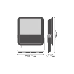 Ledvance LED Strålkastare Area Gen 2 Svart 100W 14000lm - 830 Varm Vit | IP66 - Asymmetrisk