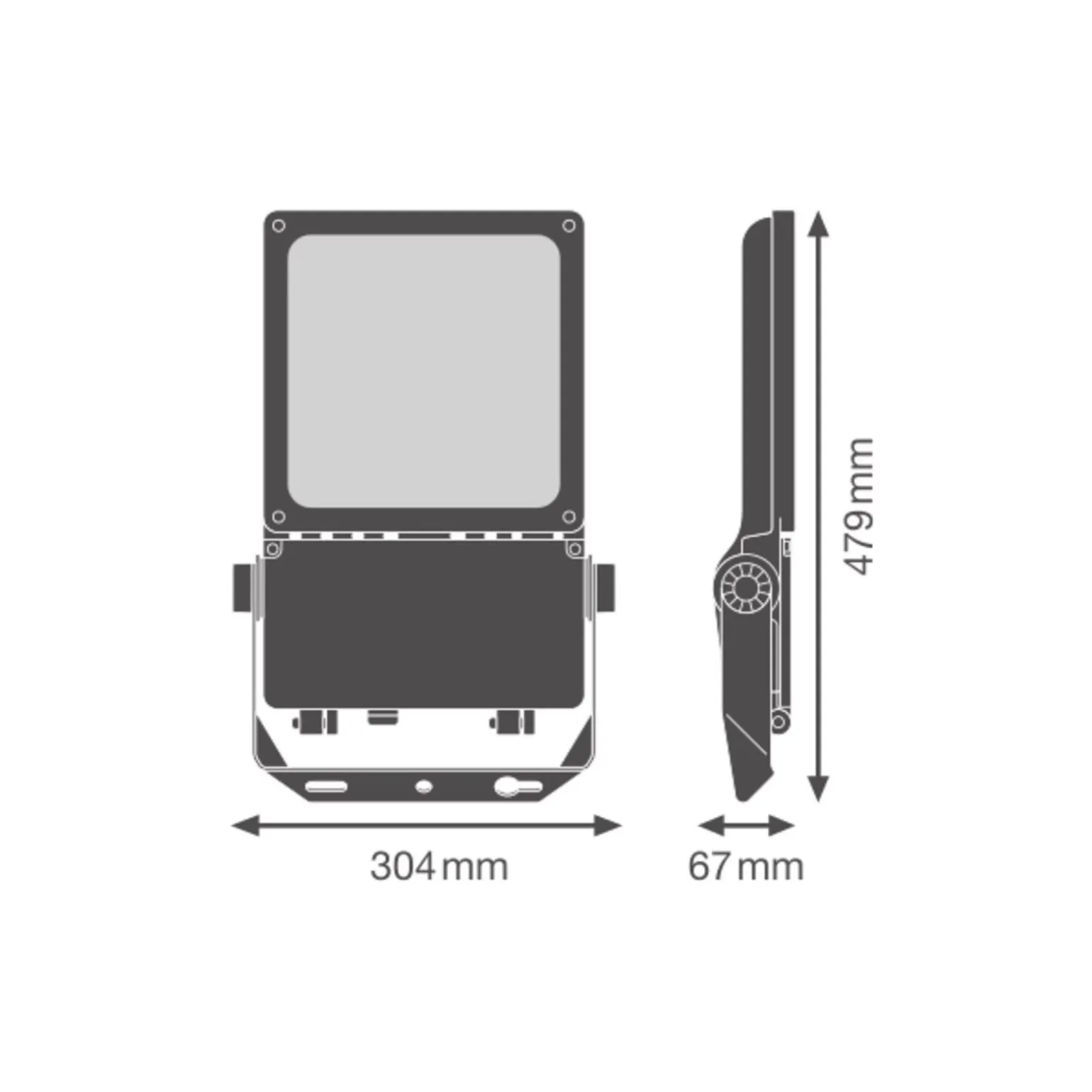 Ledvance LED Strålkastare Flex Vit 80W 12000lm 45x140D - 840 Kallvit | IP66 - Dali Dimbar - Asymmetrisk