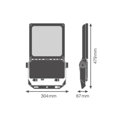 Ledvance LED Strålkastare Flex Vit 80W 12000lm 45x140D - 840 Kallvit | IP66 - Asymmetrisk