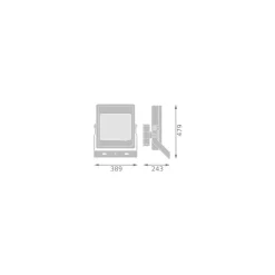 Ledvance LED Strålkastare High Mast Aluminium Svart 280W 36000lm 12D - 757 Kallvit | IP66 - Symmetrisk - Exkl. Drivdon