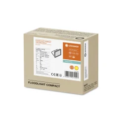 Ledvance LED Strålkastare Kompakt Svart 10W 900lm 100D - 830 Varm Vit | IP65 - Symmetrisk