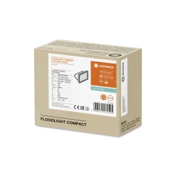 Ledvance LED Strålkastare Kompakt Svart 10W 1000lm 100D - 840 Kallvit | IP65 - Symmetrisk
