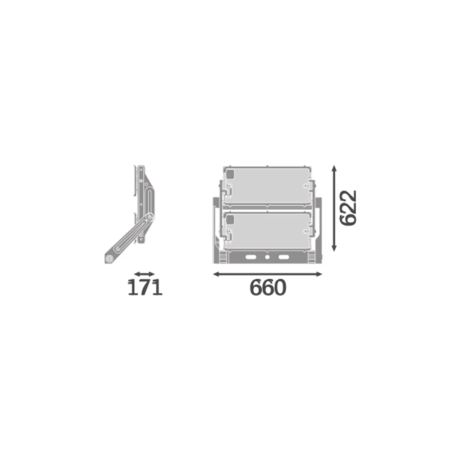 Ledvance LED Strålkastare Max Radial 25 Aluminium Grå 900W 153000lm 25D - 830 Varm Vit | IP66 - Symmetrisk
