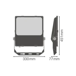 Ledvance LED Strålkastare Performance Svart 150W 20200lm 30D - 840 Kallvit | IP66 - Symmetrisk