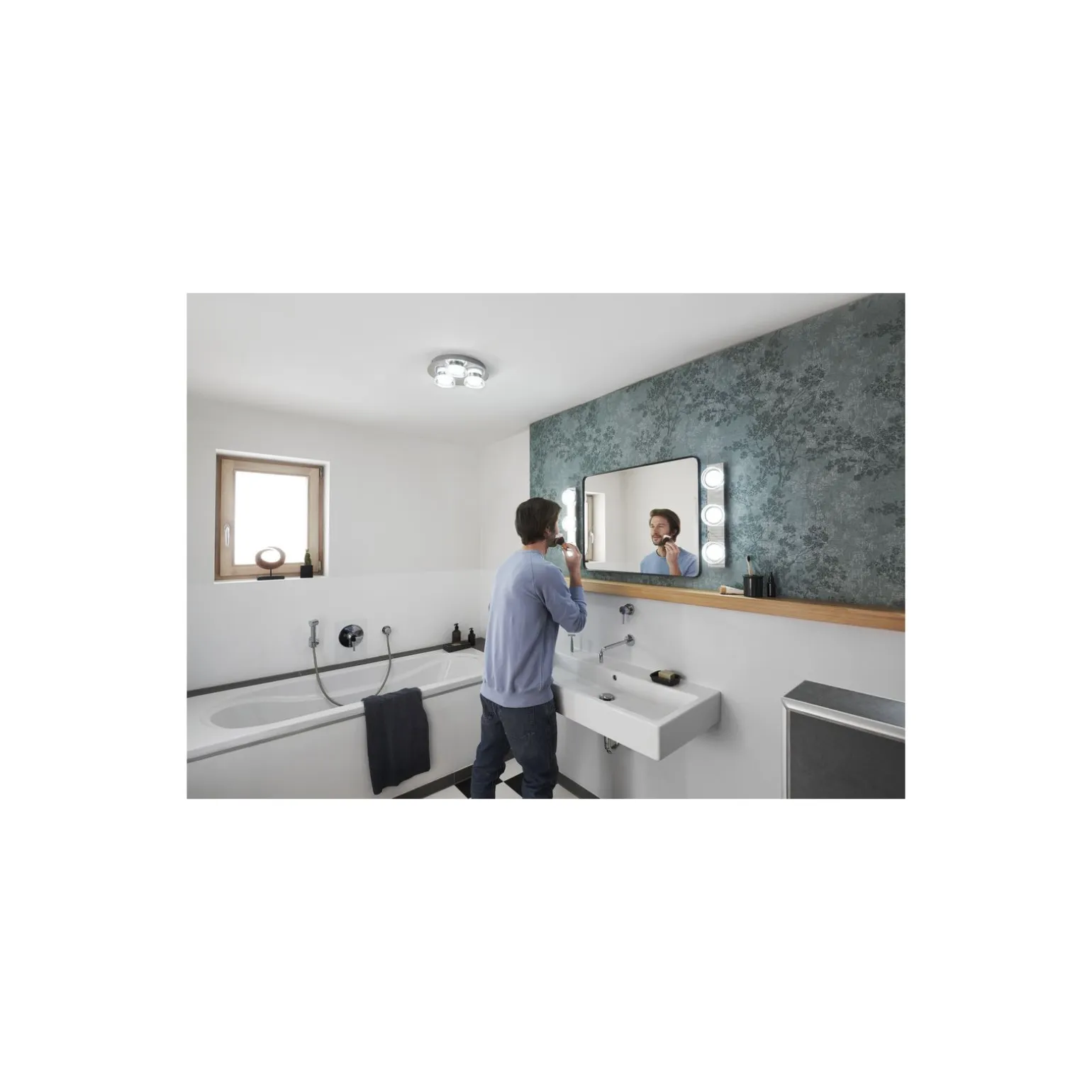 Ledvance Smart+ Wifi LED Vägglampa Badrumsbelysning Runda Silver 18W 1100lm - 830-865 Justerbar Vit | IP44