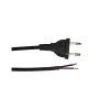 Noxion Euro Strömkabel Svart - C7 Europlug + Öppna ändar - 2m - 2 pole 0,75mm2