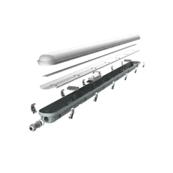 Noxion LED Allmänbruksarmatur Vattentät Poseidon V3.0 35-65W 4550-9100lm - 830-865 CCT | 150cm - Kabelgenomföring (5x2.5mm2) - 3 Timmar Nödbelysning