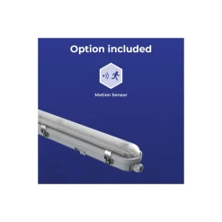 Noxion LED Allmänbruksarmatur Vattentät Poseidon V3.0 30W 3900/4200lm - 830-865 CCT | 120cm - Kabelgenomföring (5x2.5mm2) - Rörelse- Och Ljussensor