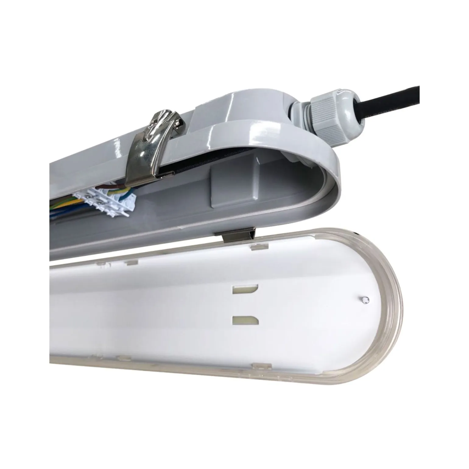 Noxion LED Allmänbruksarmatur Vattentät Poseidon V3.0 43W 5590/6020lm - 830-865 CCT | 150cm - Kabelgenomföring (5x2.5mm2) - Rörelse- Och Ljussensor
