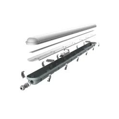 Noxion LED Allmänbruksarmatur Vattentät Poseidon V3.0 43W 5590/6020lm - 830-865 CCT | 150cm - Kabelgenomföring (5x2.5mm2) - Rörelse- Och Ljussensor
