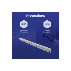 Noxion LED Allmänbruksarmatur Vattentät Poseidon V3.0 30W 3900/4200lm - 830-865 CCT | 120cm - Kabelgenomföring (5x2.5mm2) - Dali Dimbar