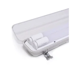 Noxion LED Allmänbruksarmatur Vattentät ArmaturPoseidon V2.0incl. 2x Noxion LED Rör T8 Standard Output 9W 2x900lm - 830 Varm Vit | 60cm
