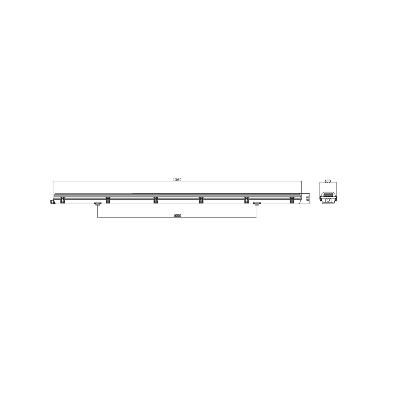 Noxion LED Allmänbruksarmatur Vattentät Armatur Poseidon V2.0 incl. 2x Noxion LED Rör T8 Standard Output 19W 2x2300lm - 865 Dagsljus | 150cm