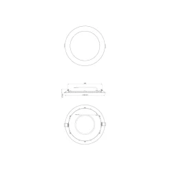Noxion LED Downlight Slim V2.0 20W 2000lm 120D - 830 Varm Vit | 225mm - Utskärning 200mm - IP44 - 3 Timmar Nödbelysning