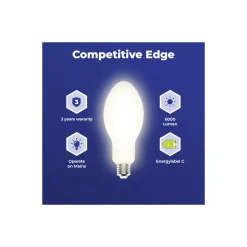 Noxion LED HID Ersättare HPL/SON HQL/NAV Elliptisk E40 36W 6000lm - 840 Kallvit | Ersättare 125W