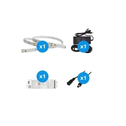 Noxion Led-Ljusslingor Naga 5 Meter Komplett set - Smart Wifi - 24V - 120LEDs/m - 9.6W/m - 930 Varm Vit | 8mm - IP20 - Bästa Färgåtergivning - SMD2835