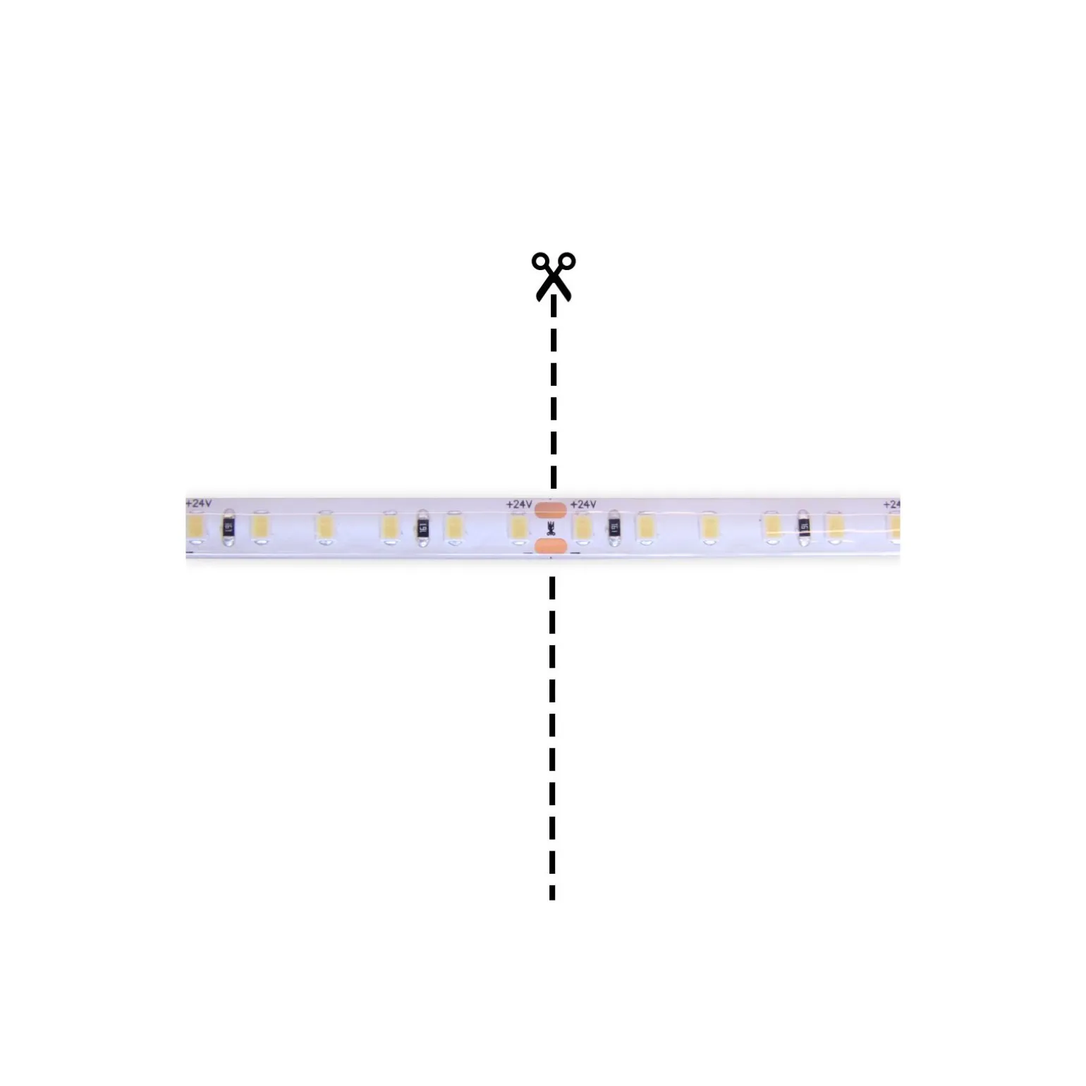 Noxion Led-Ljusslingor Naga 5 Meter 24V - 120LEDs/m - 9.6W/m - 930 Varm Vit | 8mm - IP65 - Bästa Färgåtergivning - SMD2835