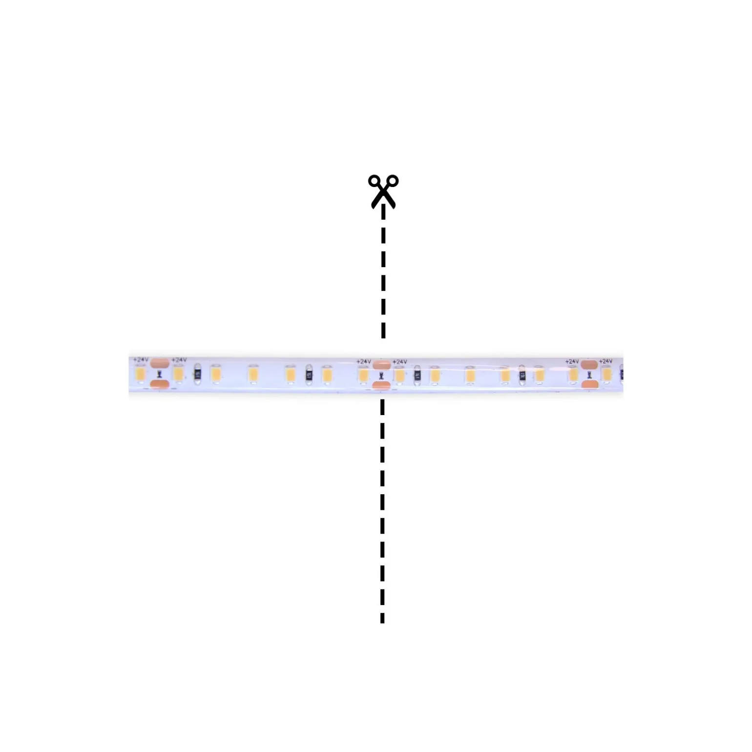Noxion Led-Ljusslingor Naga 5 Meter 24V - 120LEDs/m - 9.6W/m - 927 Extra Varm Vit | 8mm - IP65 - Bästa Färgåtergivning - SMD2835