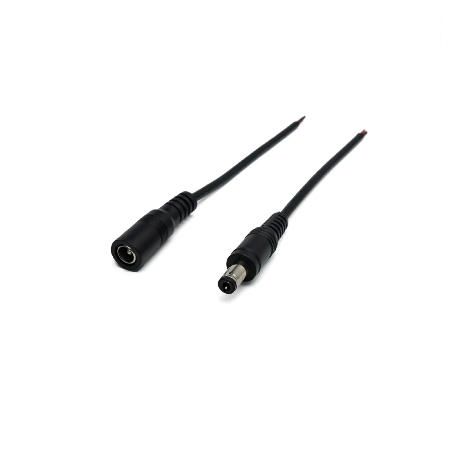 Noxion Led-Ljusslingor Naga - Power DC Sladd Open Tråd Kvinnlig+Manlig Strömkontakt (2pin/Enkel Färg/8mm)