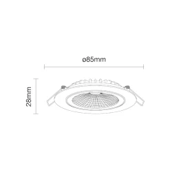Noxion LED Lutningsbar Slim Spot Svart Runda 5W 550lm 60D - 940 Kallvit | 85mm - IP54 - Dimbar - Bästa Färgåtergivning