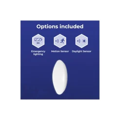 Noxion LED Plafond Corido V2 Vit 12/16/20W 2000lm 830-840-865 CCT | IP44 - Rörelse- och Ljussensor - Nöd 3H