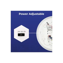 Noxion LED Plafond Corido V2 Vit 16W 1600lm 830-840-865 CCT | IP44 - Rörelse- och Ljussensor