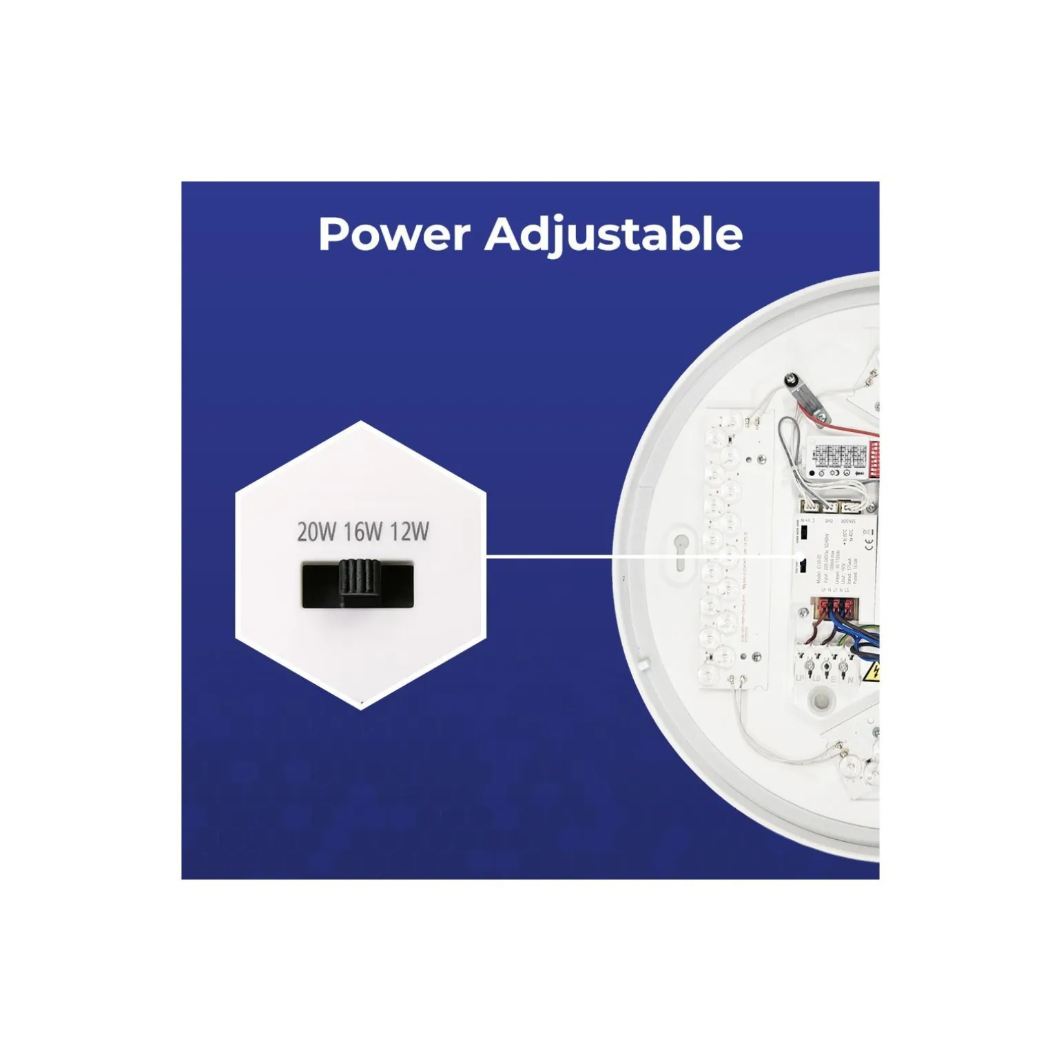 Noxion LED Plafond Corido V2 Vit 16W 1600lm 830-840-865 CCT | IP44 - Nöd 3h - Rörelse- och Ljussensor
