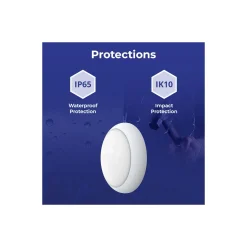 Noxion LED Plafond Pro V2 12/16/20W 2400lm - 830-840-865 CCT| 325mm - IP65 - Rörelse- och Ljussensor - 3 Timmar Nödbelysning + Ring Vit