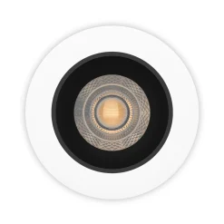 Noxion LED Spot Ares Djup ring Vit - med Inre Ring Svart | Utskärning 68mm - incl. GU10 Fitting