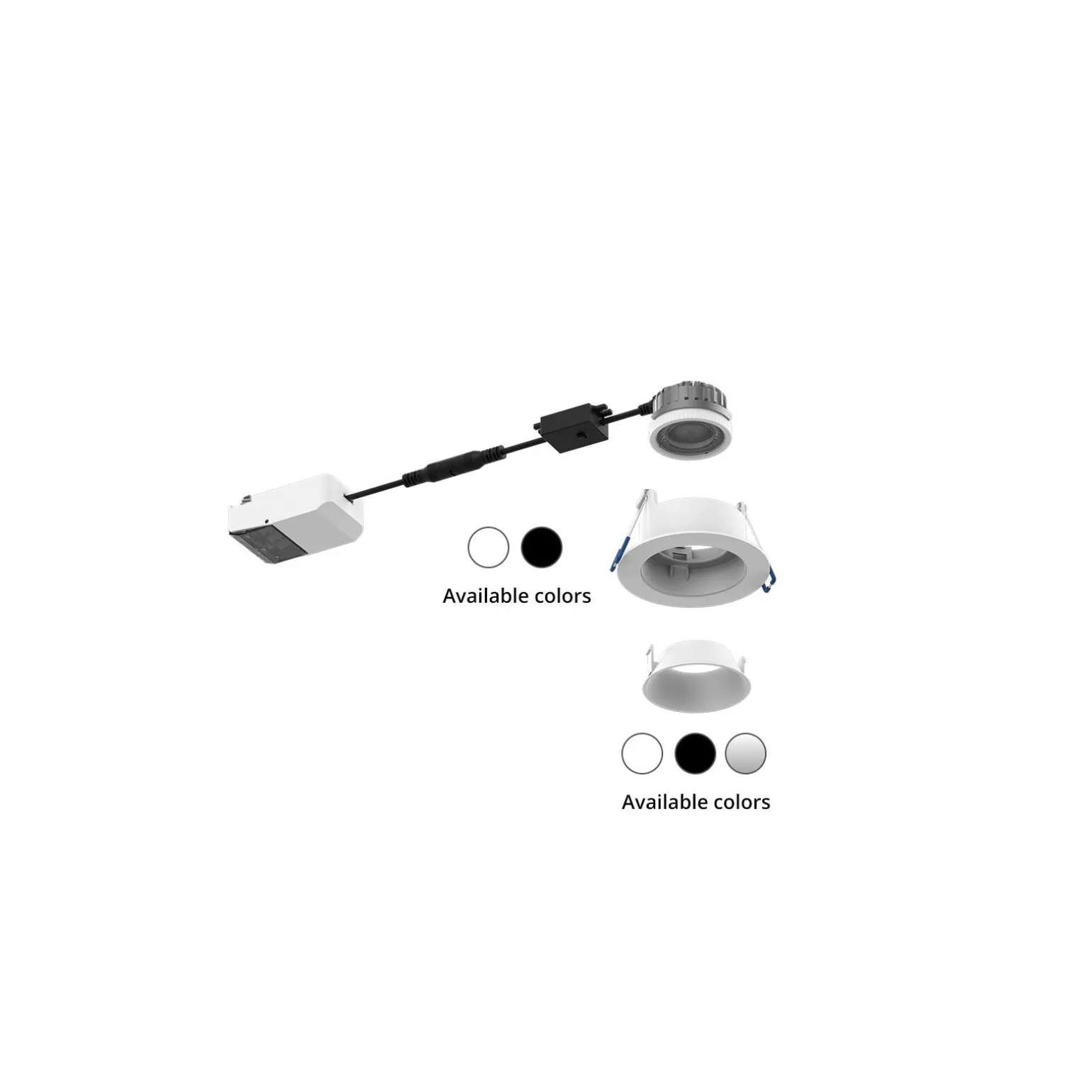 Noxion LED Spot Ares Djup Vit 6W 540lm 927-940 3CCT - med Inre Ring Vit| Utskärning 68mm