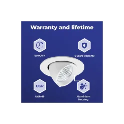 Noxion LED Spot Forza V2 Aluminium Vit 36W 4100lm 36D - 930-940-957 CCT | 160mm - Utskärning 145mm - Bästa Färgåtergivning