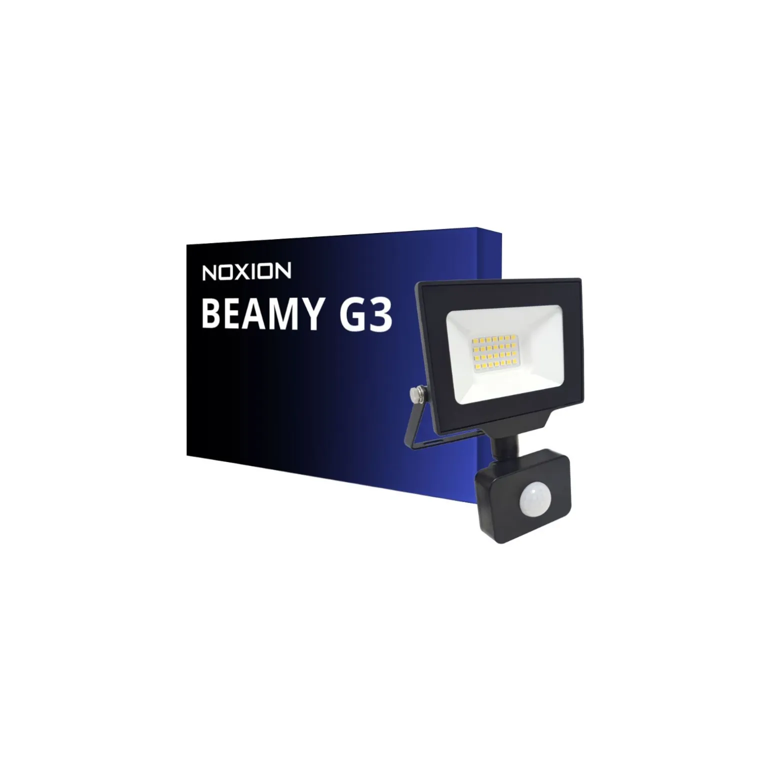 Noxion LED Strålkastare Beamy G3.1 Svart 20W 2200lm 100D - 840 Kallvit | IP44 - Rörelse- och Ljussensor - Symmetrisk