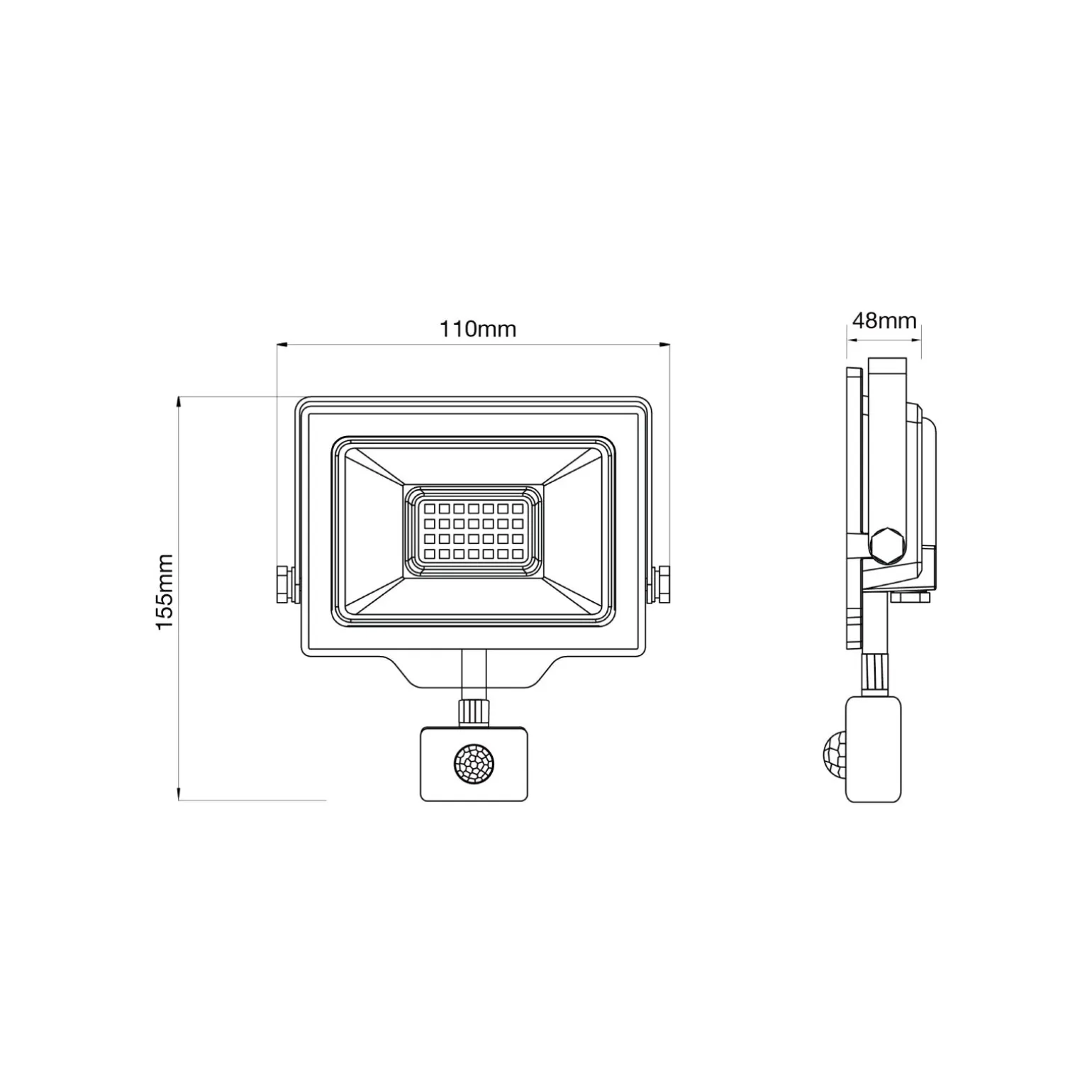 Noxion LED Strålkastare Beamy G3.1 Svart 20W 2200lm 100D - 840 Kallvit | IP44 - Rörelse- och Ljussensor - Symmetrisk