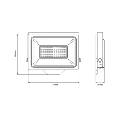 Noxion LED Strålkastare Beamy G3.1 Svart 50W 5500lm 110D - 830 Varm Vit | IP65 - Symmetrisk