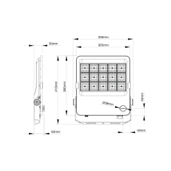 Noxion LED Strålkastare ProBeam V2.0 133-210W 18200-29400lm 60D - 830-840-865 CCT | IP66 - Symmetrisk
