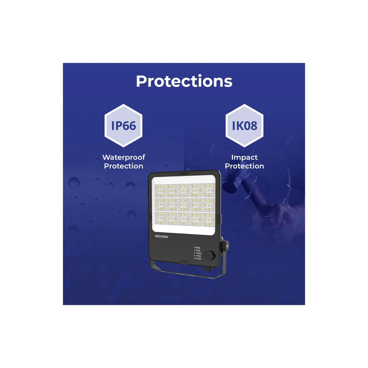 Noxion LED Strålkastare ProBeam V2.0 170W 23200lm 60D - 830-840-865 CCT | IP66 - Asymmetrisk