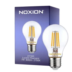 Noxion Lucent Filament LED E27 Päron Klar 7W 806lm - 827 Extra Varm Vit | Dimbar - Ersättare 60W