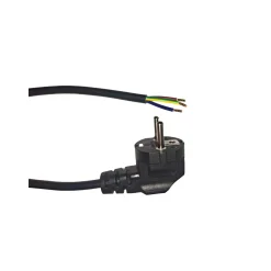 Noxion Power Strömkabel Svart - Schuko Europlug + Öppna ändar - 5m - 3 pole 0,75mm2