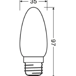 Osram Classic LED E27 Kronljus Filament Matt 4.8W 470lm - 827 Extra Varm Vit | Dimbar - Ersättare 40W