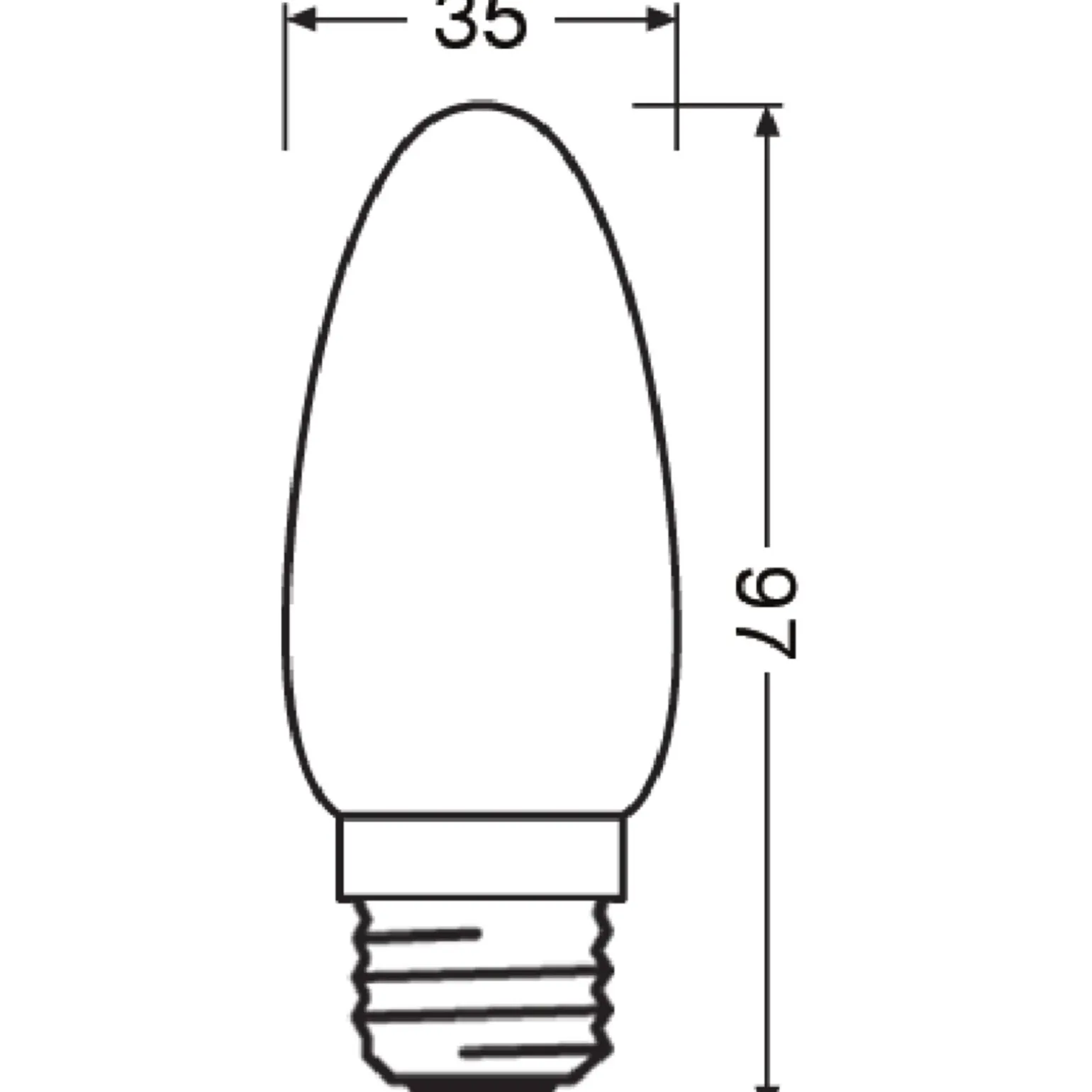 Osram Classic LED E27 Kronljus Filament Matt 4.8W 470lm - 827 Extra Varm Vit | Dimbar - Ersättare 40W
