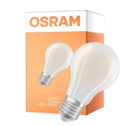 Osram Classic LED E27 Päron Filament Matt 3.8W 806lm - 827 Extra Varm Vit | Dimbar - Ersättare 60W