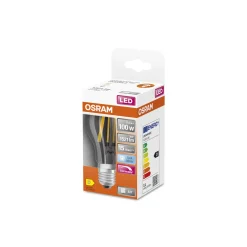 Osram Classic LED E27 Päron Filament Klar 12W 1521lm - 840 Kallvit | Dimbar - Ersättare 100W