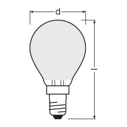 Osram LED Classic LED E14 Päron Filament Matt 1.2W 255lm - 840 Kallvit | Ersättare 25W