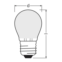 Osram LED Classic LED E27 Päron Filament Matt 2.2W 470lm - 827 Extra Varm Vit | Ersättare 40W